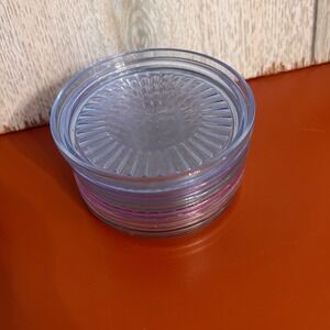 Vintage Tupperware Expressions Coasters Set of 6 Translucent Sunburst Acrylic